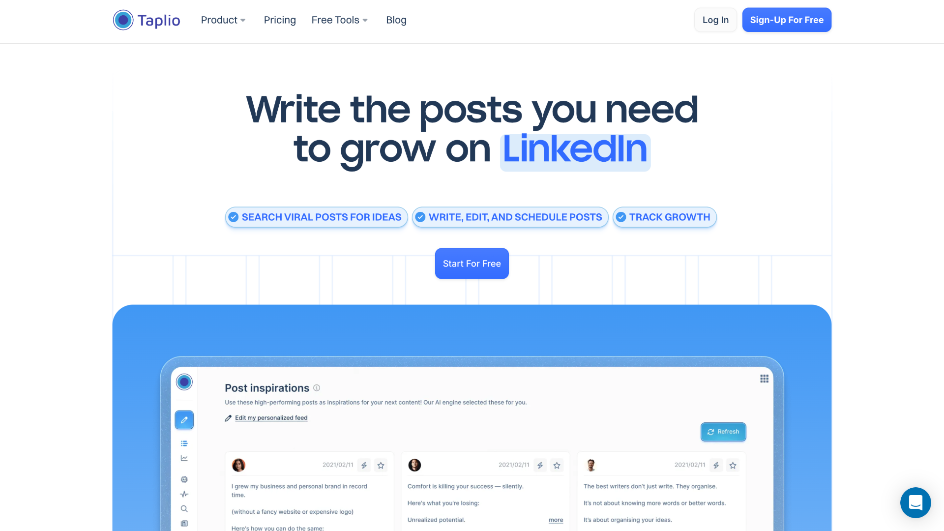 Taplio - Linkedin Personal Branding Ai based SaaS Leads21 Case Study